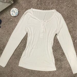 Women's White Long Sleeve Top